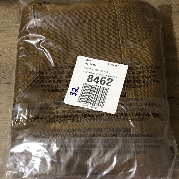 NWT! Anthropologie Brown Pilcro The High Tide Slim Cuffed Pants - Size 32 🎶 - Picture 5 of 5